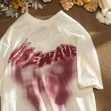 【台灣發貨】男裝重磅純棉印花短袖 大尺碼寬鬆上衣