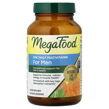 MegaFood, 男性每日一片，60 片。