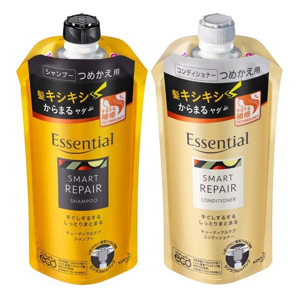 エッセンシャル しっとりまとまる シャンプー 詰め替え 340ml コンディショナー 詰め替え 340ml 花王 通販 Lineポイント最大0 5 Get Lineショッピング