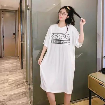 【LANNI 藍尼】★簡約兔子中長版連身裙(女上衣/短袖/休閒)