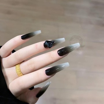 🤩加一精品💘黑曜石漸變手工定製美甲成品拍照穿戴甲可拆卸假指甲貼片防水
