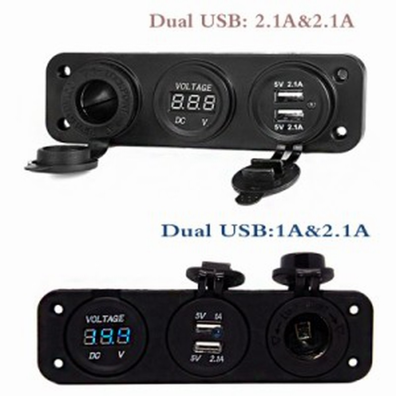 増設ソケット シガーソケット アクセサリーソケット Usb充電 電圧計 2 1a 12v 汎用 通販 Lineポイント最大1 0 Get Lineショッピング