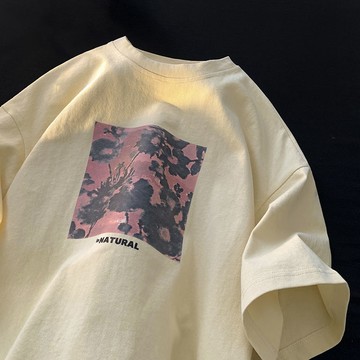 隔日到貨 美式短袖 夏季新款 韓版潮牌T恤 簡約百搭 男女同款 潮流大碼 寬鬆上衣