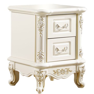 【含稅/可開票】純實木25-30-35-40-45-50-60cm迷你小戶型歐式超窄白色描金床頭櫃 快速出貨S