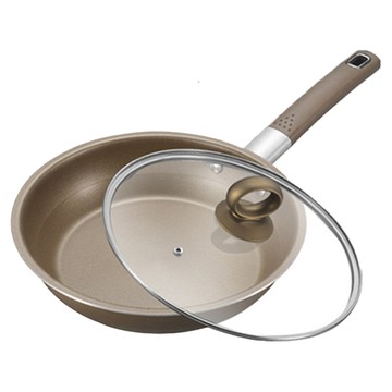 Q.M.P 鍋太后 無塗層不沾黏鈦鍋 鈦合金平底鍋 單柄帶蓋平底鍋-26cm  1個