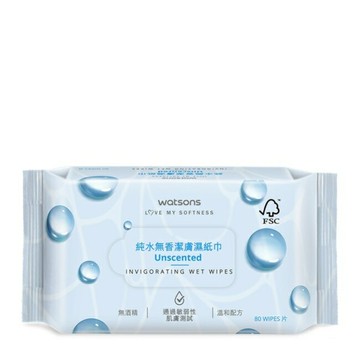屈臣氏純水無香潔膚濕紙巾80片