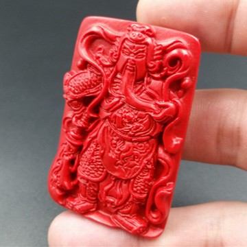 新款特價仿朱砂吊墜中國紅朱砂關公吊墜雞血朱砂吊墜