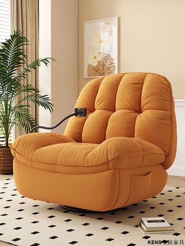 附發票 單人沙發 懶人沙發 單人椅子 沙發椅 單人沙發椅 貓抓皮沙發椅 懶人沙發躺椅 沙發2人 椅子 實木椅 休閒椅頭等太空沙發艙客廳陽臺網紅多功能電動可躺旋轉懶人休閑沙發搖椅qq0715