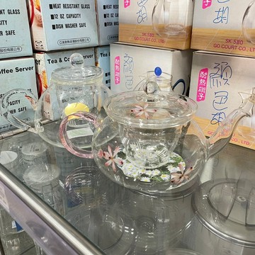 透明玻璃花茶壺【大正餐具批發】桐花耐熱玻璃壺 大玻璃花茶壺 花茶壺 玻璃茶壺 下午茶壺 泡茶壺《出清專區》