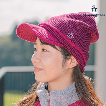 【MUNSINGWEAR 企鵝】女款粉色毛料高爾夫遮陽帽 MLQJ0C04
