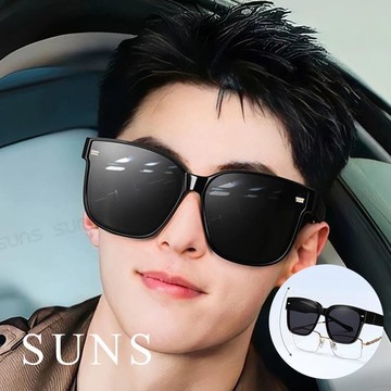 【SUNS】時尚特大框偏光墨鏡/套鏡 Polarized輕量無感墨鏡 男女適用 抗UV400