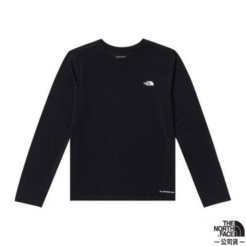 【The North Face】女 FlashDry-XD 閃電吸濕快乾耐磨長袖排汗衣.圓領T恤/ 8KGQ-JK3 宇宙黑