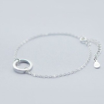 925純銀手鍊 手環-簡單個性鏤空圓形七夕情人節禮物女飾品73dp77【獨家進口】【米蘭精品】