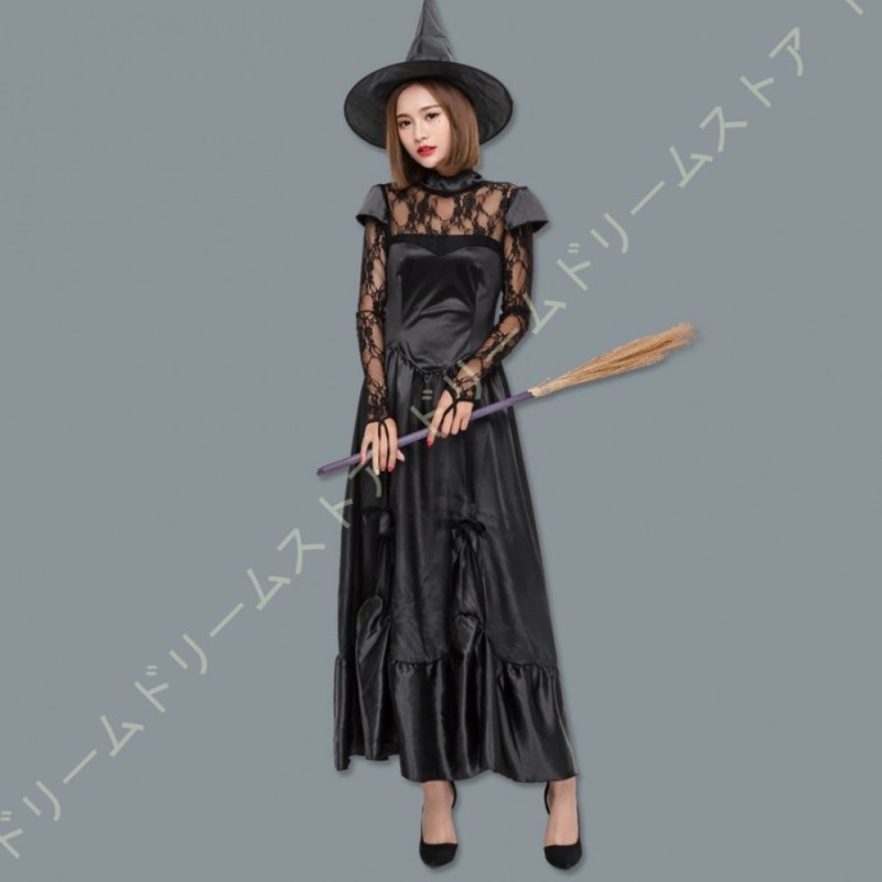 Halloween ハロウィン仮装 ハロウィン衣装 帽子付き 魔女 女王 吸血鬼 グッズ ハロウィン コスプレ 魔女衣装 ロングドレス 大人 衣装  コスチューム 仮装 仮想 通販 LINEポイント最大GET | LINEショッピング