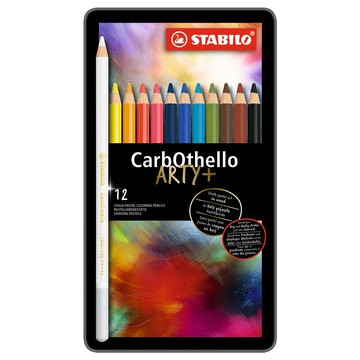 STABILO 德國 思筆樂 CarbOthello 奧賽樂水性粉彩色鉛筆 鐵盒 12色組/盒 ST1412-6