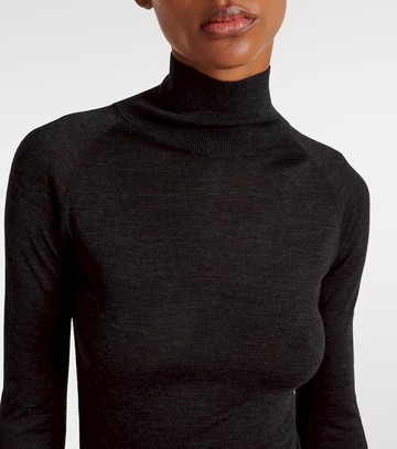 Alaïa Draped wool turtleneck dress