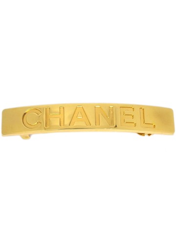 CHANEL Pre-Owned - 1997 logo-debossed barrette - women - Gold Plated - One Size