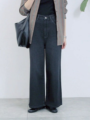 刷色造型直筒牛仔寬褲(0F001118510) - Samansa Mos2 blue