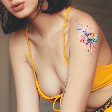 微刺青 水彩蒲公英👑大邱紋身👑【T08Z】新 小清新 假刺青輕紋身 防水 紋身 刺青 貼紙 T08