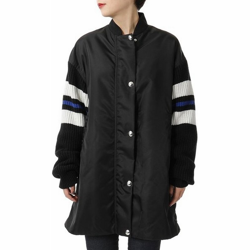 Msgm エムエスジーエム 2541 Mdh21x ウール ナイロン 切り替え ロング ボンバージャケット コート 99 ブラック レディース 通販 Lineポイント最大0 5 Get Lineショッピング