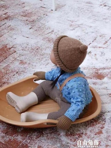 滑雪板滑草拖板兒童雪橇加厚耐磨設計師款正品進口