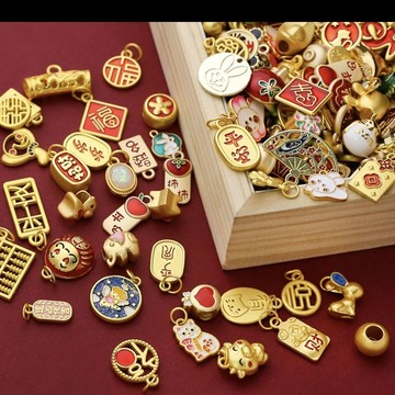 🔥臺灣出貨🔥DIY飾品配件沙金配飾diy小飾品手鍊項鍊轉運珠福袋半成品材料