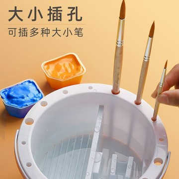 ✅【🎨三合一洗筆收納】三合一洗筆桶可手提 水桶美術生專用 畫筆收納插筆整理 洗筆調色功能 帶筆設計首選 台灣出貨