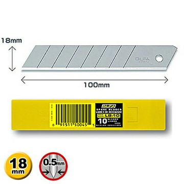 【文具通】OLFA 大型 美工刀片 LB-10 替刃 刃厚0.5mm，適用於各款大型美工刀，8節10片/盒 B4010029【APP滿額下單4%點數(單一帳號最高1000點)】7/31止