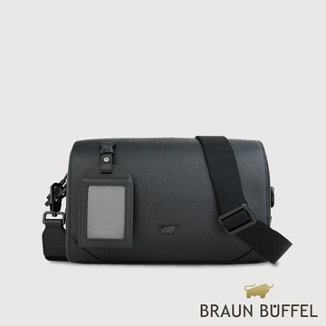 【BRAUN BUFFEL 德國小金牛】台灣總代理 斯萊特-A 波士頓斜背包-黑色/BF565-36-BK