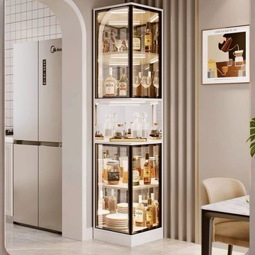 免運 可開票 快速出貨 玻璃轉角酒櫃展示櫃家用客廳靠墻現代簡約電視櫃邊酒櫃置物架新款