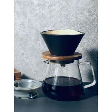 手沖玻璃咖啡濾杯相思木架V60沖加厚過濾滴漏濾紙陶瓷濾杯分享壺