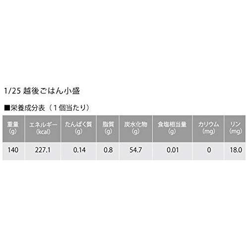 たんぱく質0.14ｇ 25越後ごはん小盛（140g×30個）