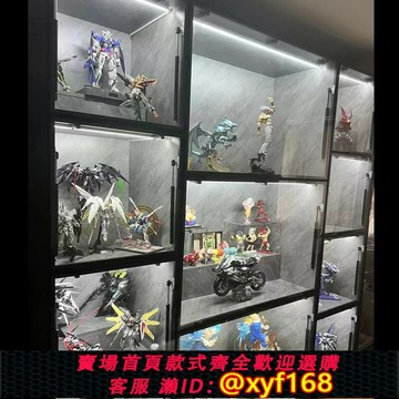 {台灣公司貨 可打統編}手辦樂高模型展柜火影手辦GK雕像展示柜家用液壓翻門實木展示柜