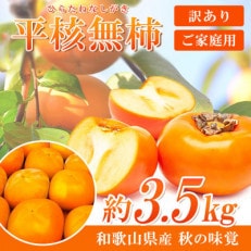和歌山秋の味覚　平核無柿(ひらたねなしがき)　約3.5kg