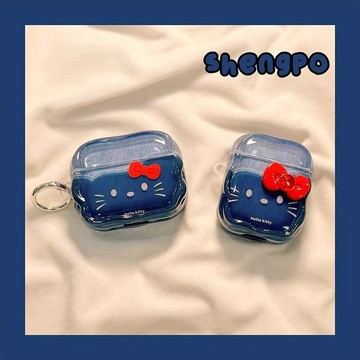可愛表情蝴蝶結適用於airpodspro3蘋果airpodspro2無線藍芽耳機殼