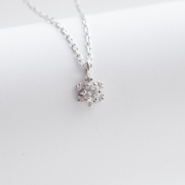 白水晶925純銀雪花項鍊
