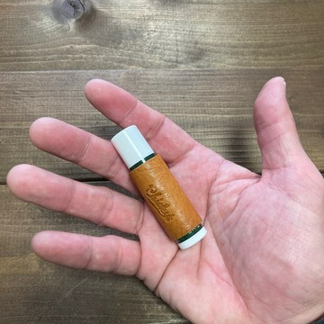 護唇膏套 (馬臀革・駝色×灰色・標準款)
