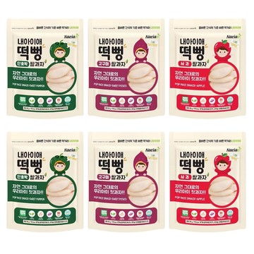 Naeiae 綜合米餅組 6包  南瓜口味 + 地瓜口味 + 蘋果口味  180g  1組