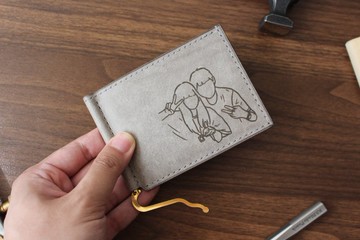 聖誕禮物【客製】鈔票夾 錢夾 皮製短銀包