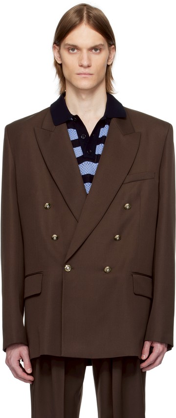 Casablanca 棕色 Wool Double Breasted 西装外套