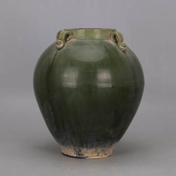 遼綠釉四系罐 仿古出土老物件裝飾古玩軟裝辦公室博古擺件收藏