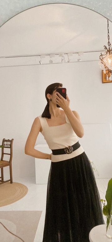 京都鉤環彈力黑腰帶