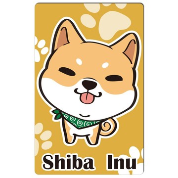 貼貼王國【悠遊卡貼紙】領巾柴犬 # 悠遊卡/e卡通/感應卡/門禁卡/識別證/icash/會員卡/多用途卡片型貼紙