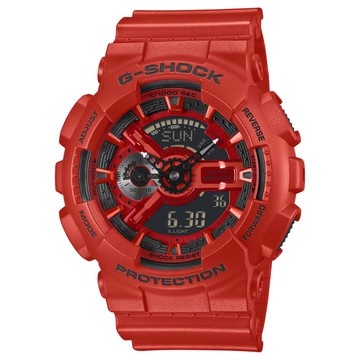 【CASIO 卡西歐】G-SHOCK 強勢氣息 大膽堅韌 紅_GA-110RRB-4A_51.2mm