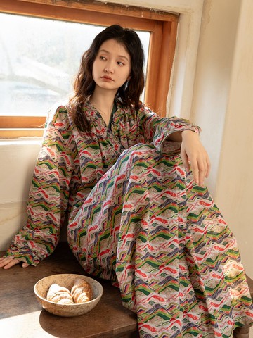 睡衣睡袍浴袍女裙純欲風家居服外袍時尚春秋新款【倪醬】