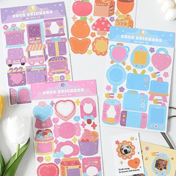 甜夢小窗亮片手賬貼紙ins可愛標簽少女咕卡照片追星貼畫手帳素材