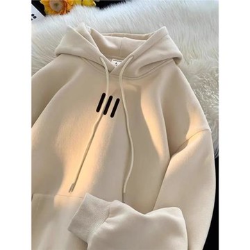 重磅100%純棉連帽衛衣男春秋潮牌ins寬松百搭美式復古情侶裝外套