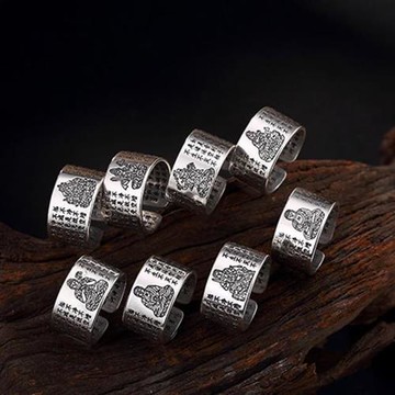 【Jpqueen】本命佛心經12生肖守護神男士可調整戒指(8款可選)