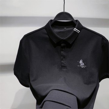 男夏季新款小狗刺繡時尚休閑合體短袖POLO衫潮12226