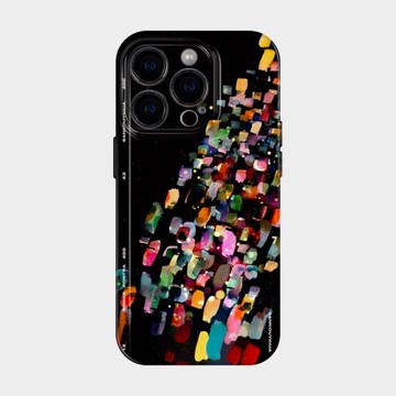 跳動的色彩 適用iPhone16promax手機殼2024新款蘋果15pro高級感小眾創意14藝術生設計13不撞款全包菲林二合一